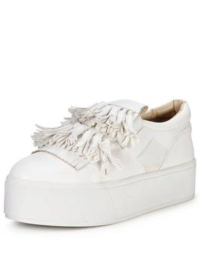 Lost Ink Tarissa Multi Tassel Wedge Slip On - White Lost Ink Tarissa Multi Tassel Wedge Slip On - White